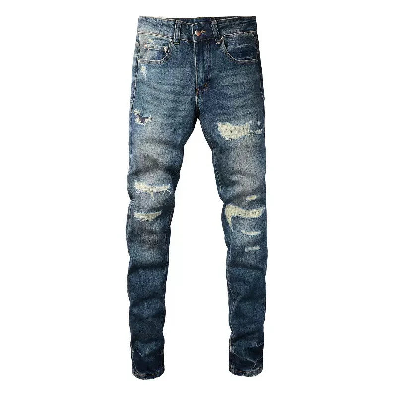 Blue Tear Patch Jeans