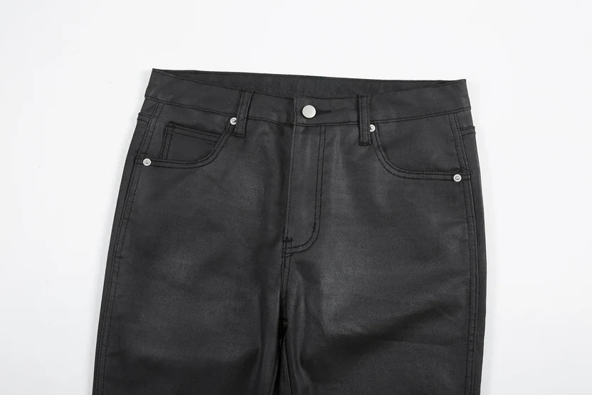 Waxed Flare Jeans