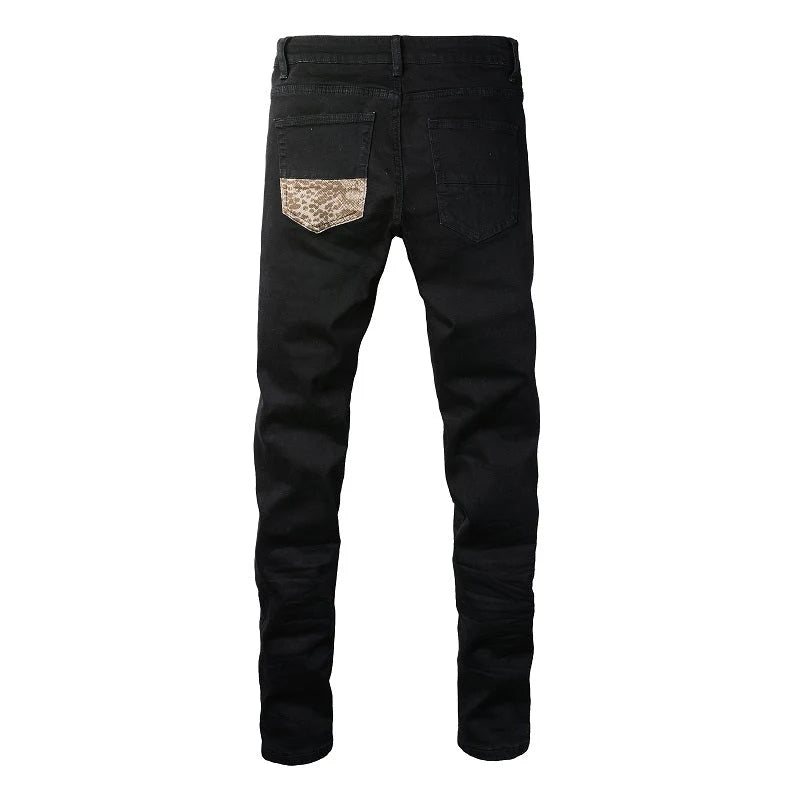 Leopard Patch Jeans