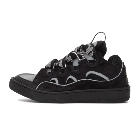 Curb Trainers In Black Leather