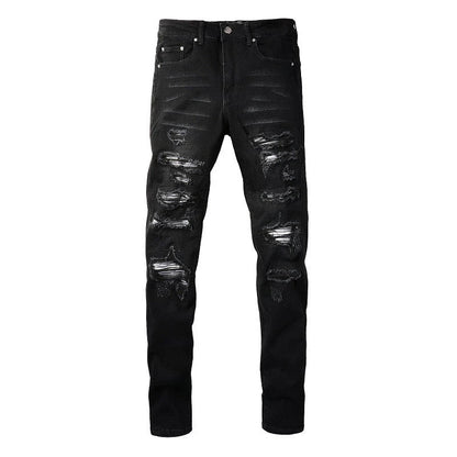 Grey Patch Jeans
