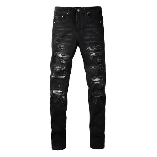 Grey Patch Jeans