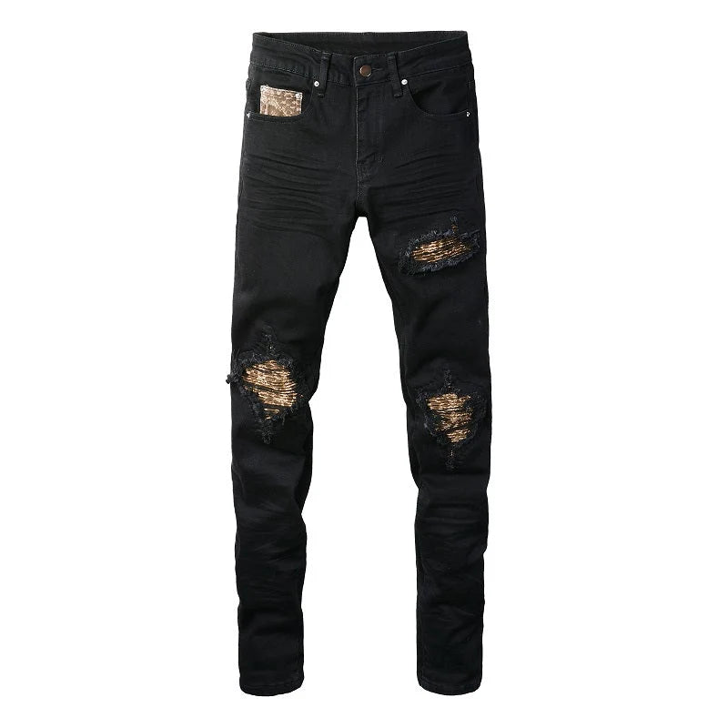 Leopard Patch Jeans
