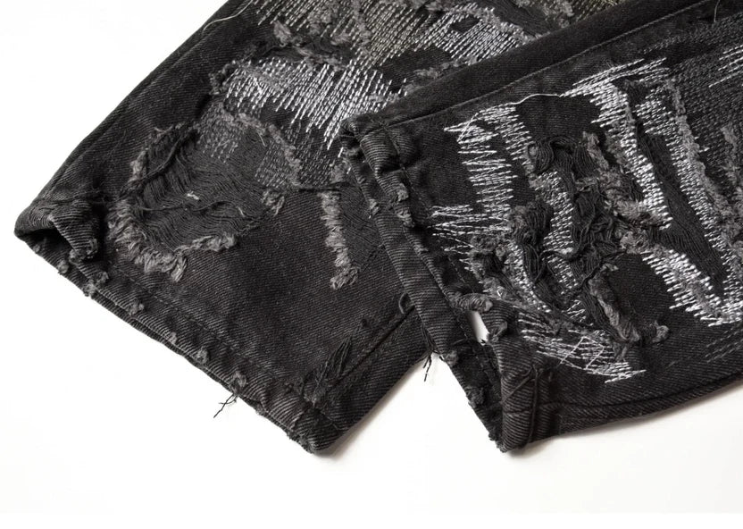 Distressed Black Jeans