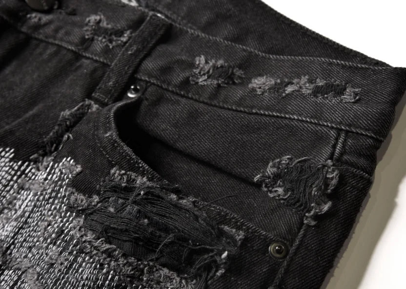 Distressed Black Jeans