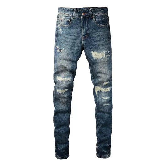 Blue Tear Patch Jeans
