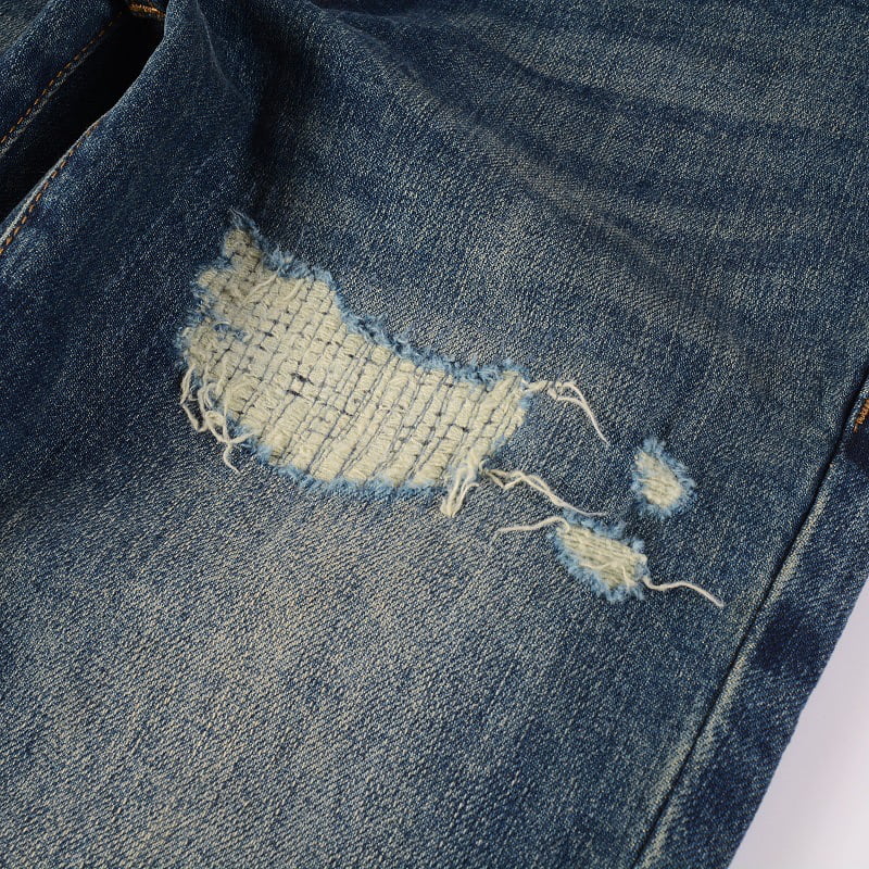 Blue Tear Patch Jeans