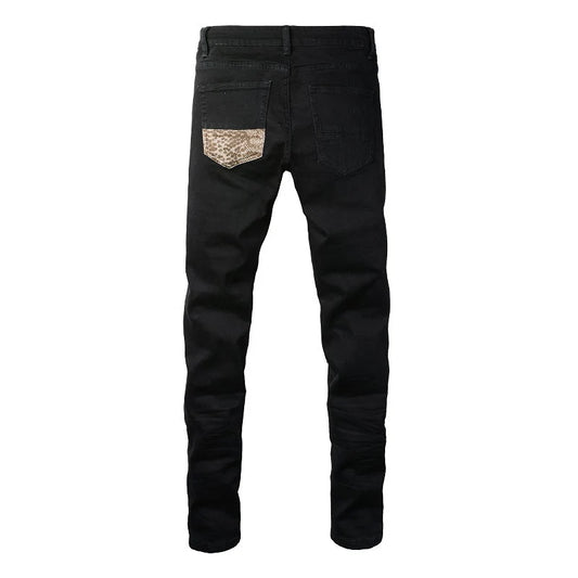 Leopard Patch Jeans